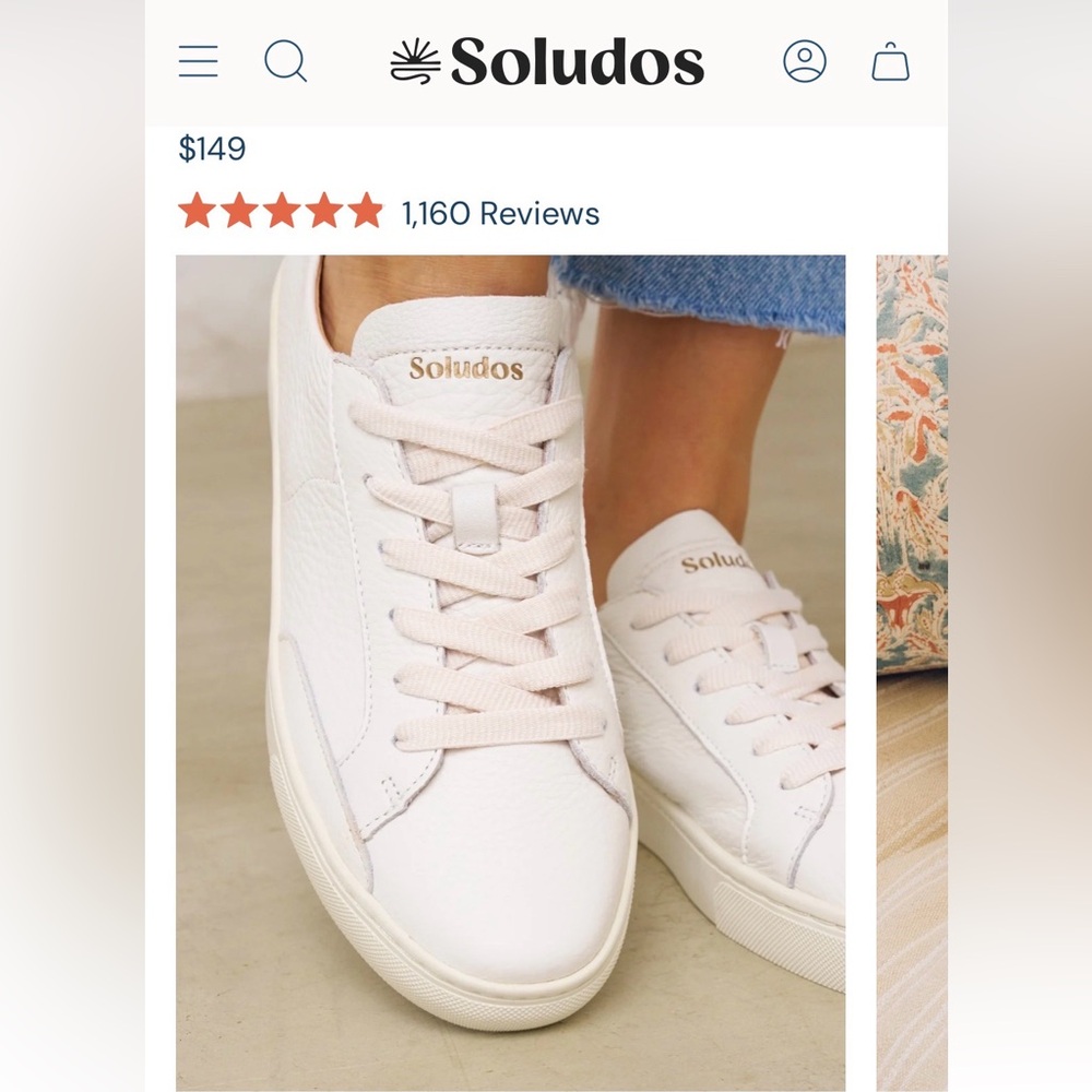 Soludos Ibiza White Leather Sneakers 🍓